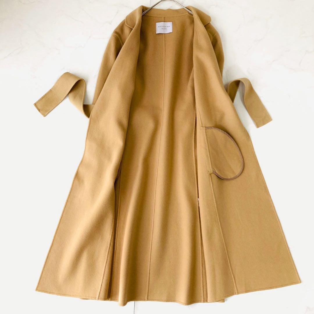 大きいサイズ44✨アンテプリマ　リバーコート　ダブルフェイス　カシミヤ ベルト付