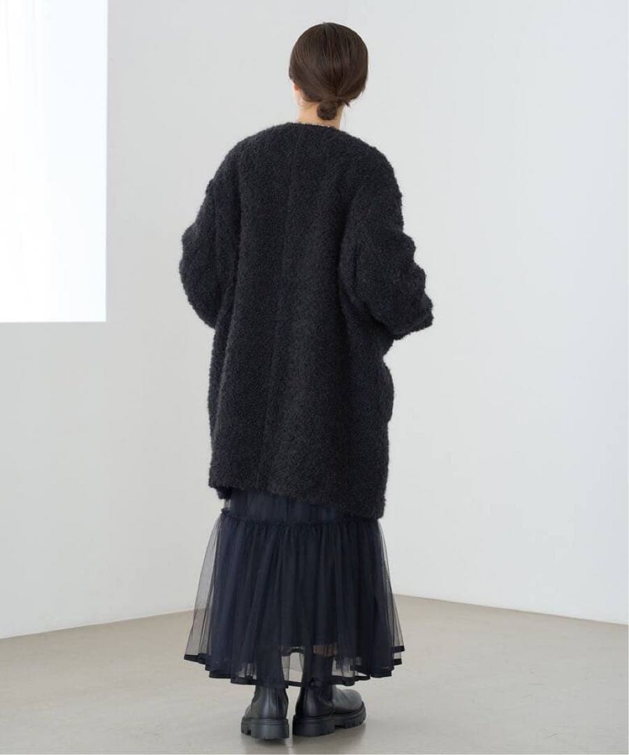 ループツイードコクーンコート　IENA