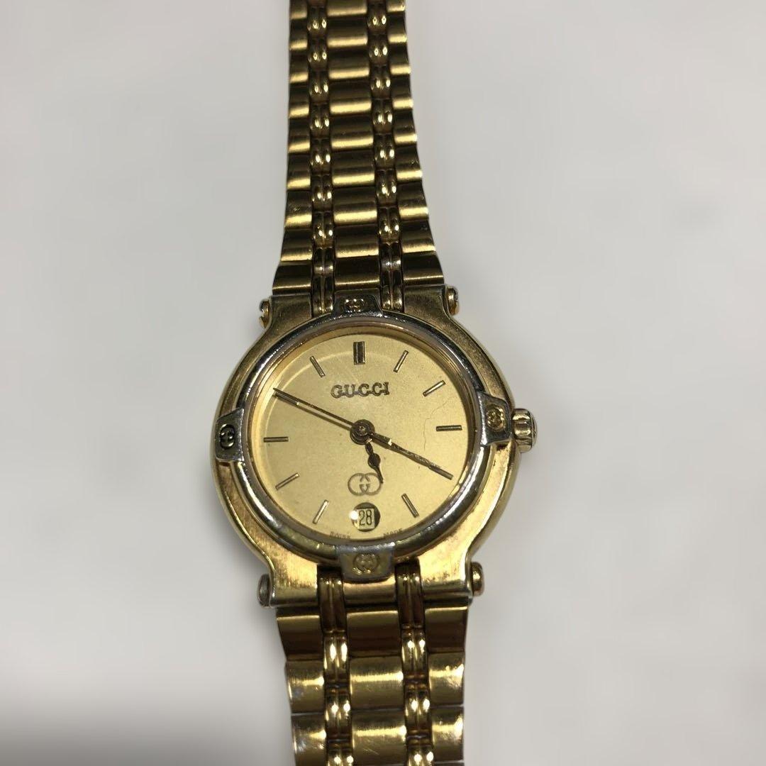 と*も様 12908 Gucci ゴールド アナログ腕時計