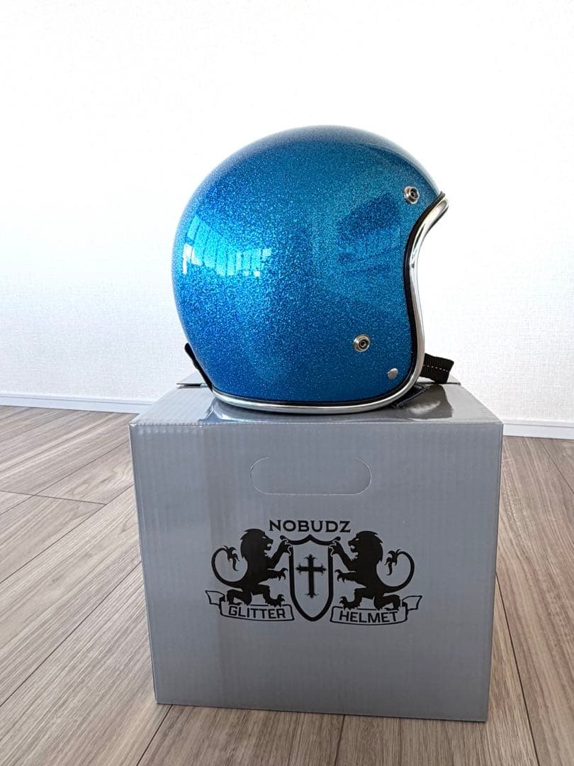 NOBUDZ ノーバッツ　ジェットヘルメット BLUE FLAKE ブルーラメ