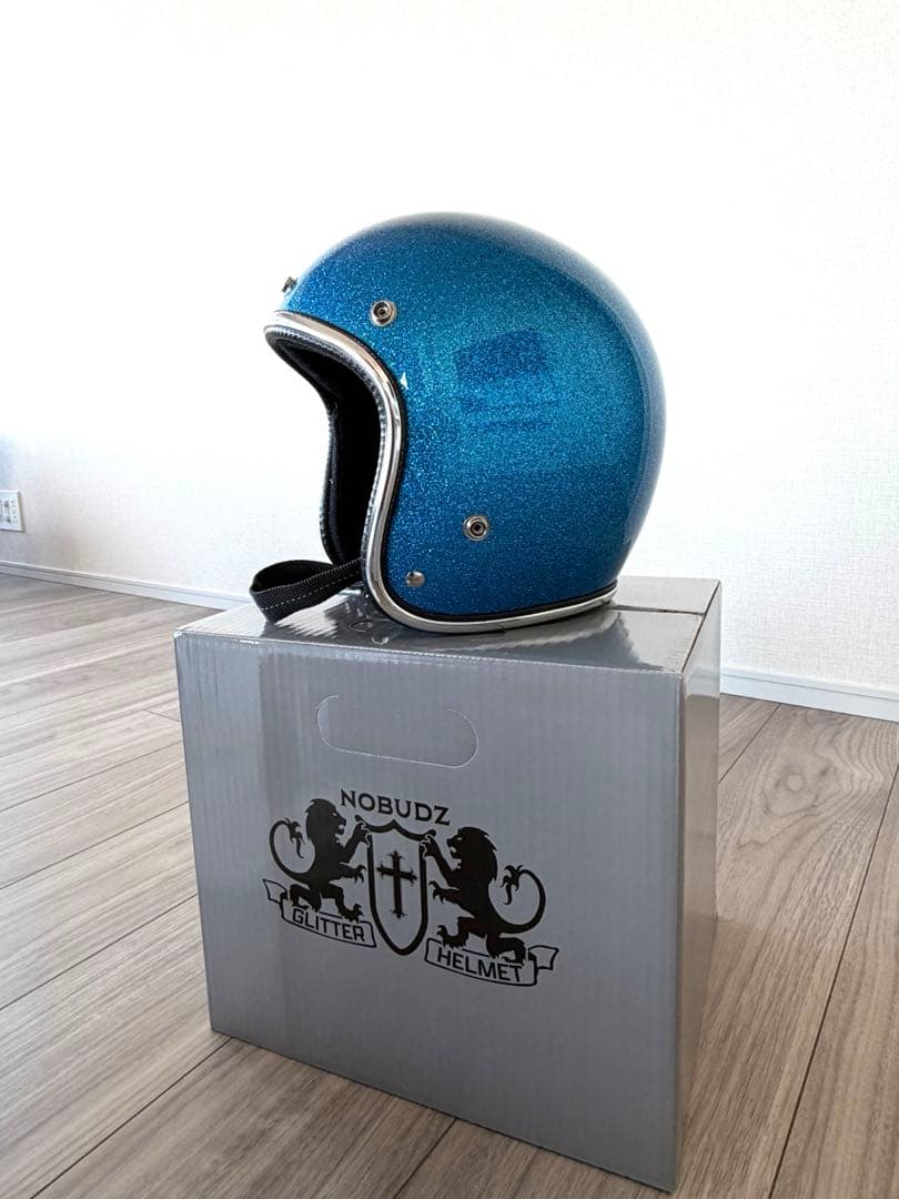 NOBUDZ ノーバッツ　ジェットヘルメット BLUE FLAKE ブルーラメ