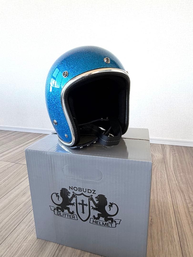 NOBUDZ ノーバッツ　ジェットヘルメット BLUE FLAKE ブルーラメ