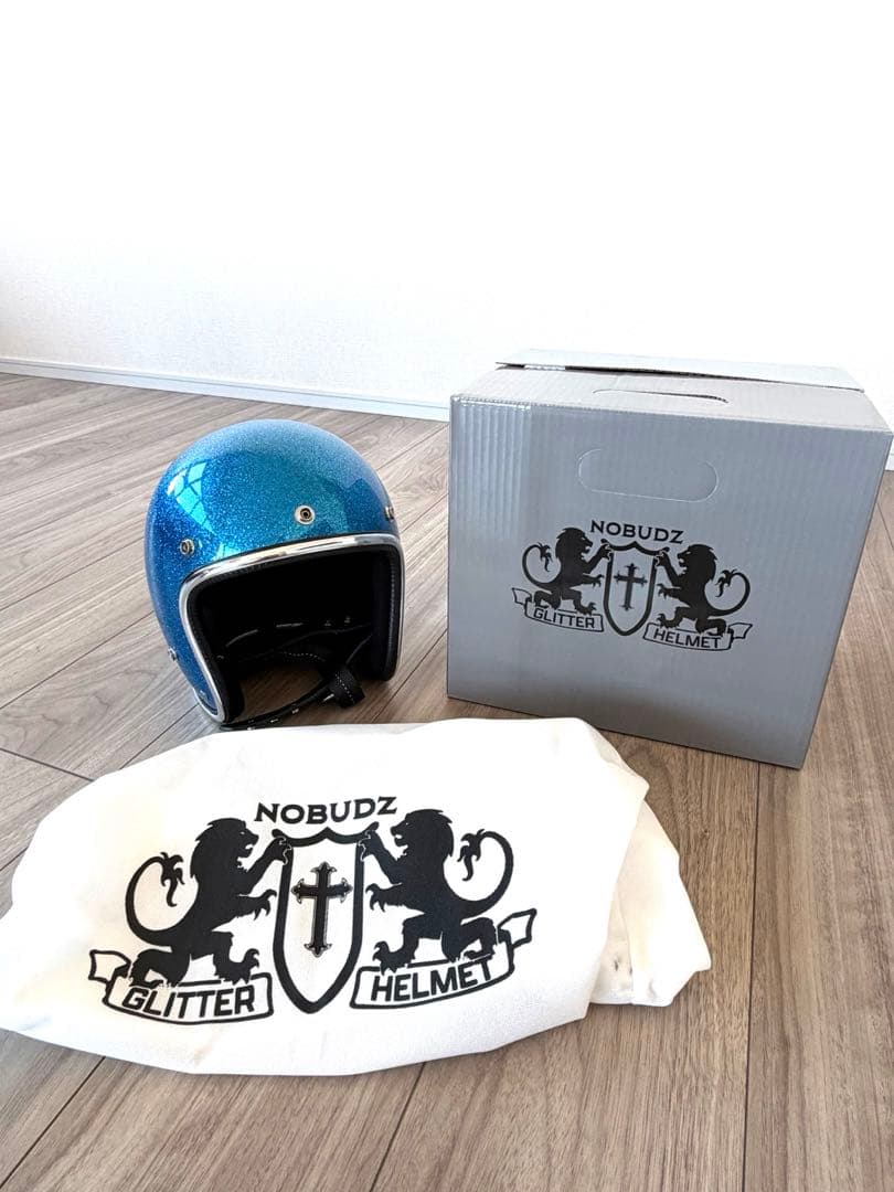 NOBUDZ ノーバッツ　ジェットヘルメット BLUE FLAKE ブルーラメ
