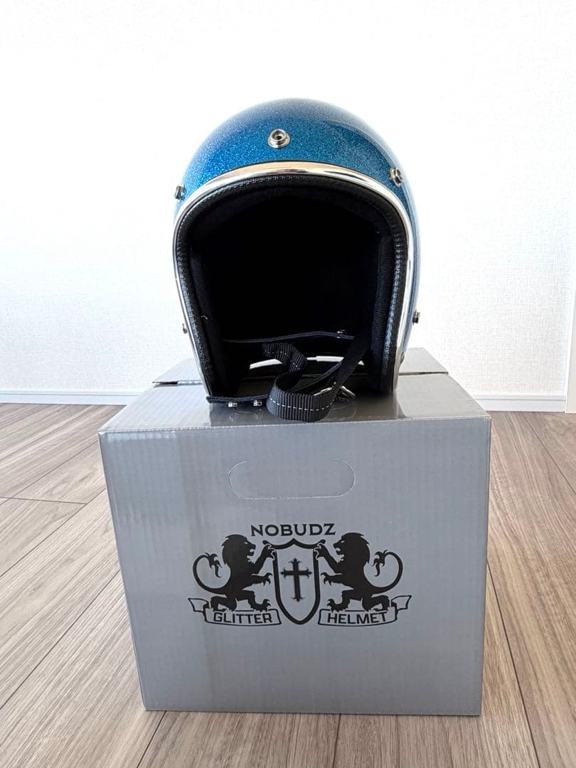 NOBUDZ ノーバッツ　ジェットヘルメット BLUE FLAKE ブルーラメ