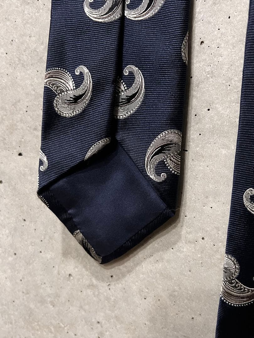 FRANCO BASSI ネイビー ペイズリー ネクタイ