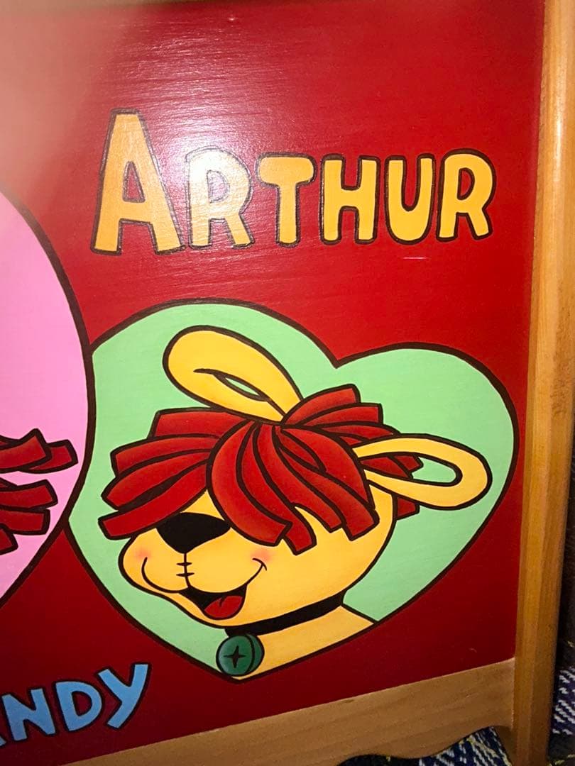 カントリー家具ハンドメイドベンチチェストラガディ＆アンディ　トールペイント