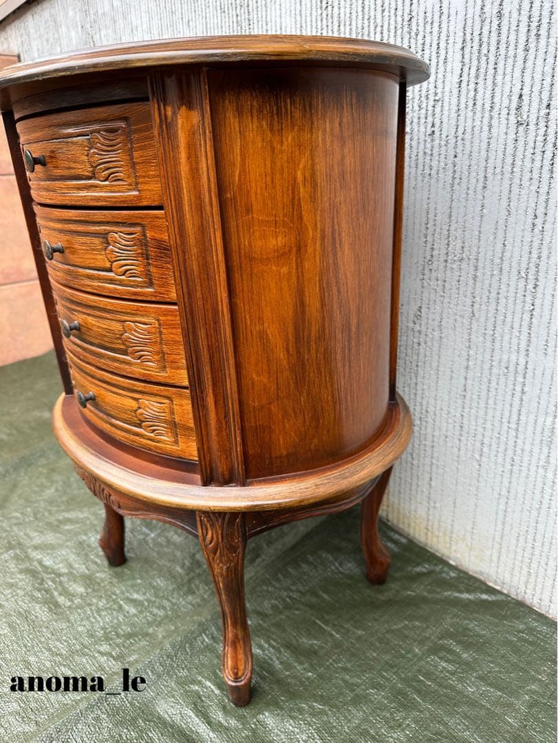 【４段チェスト】イタリア　猫足　ロココ調　サイドテーブル　花台　ヴィンテージ◎