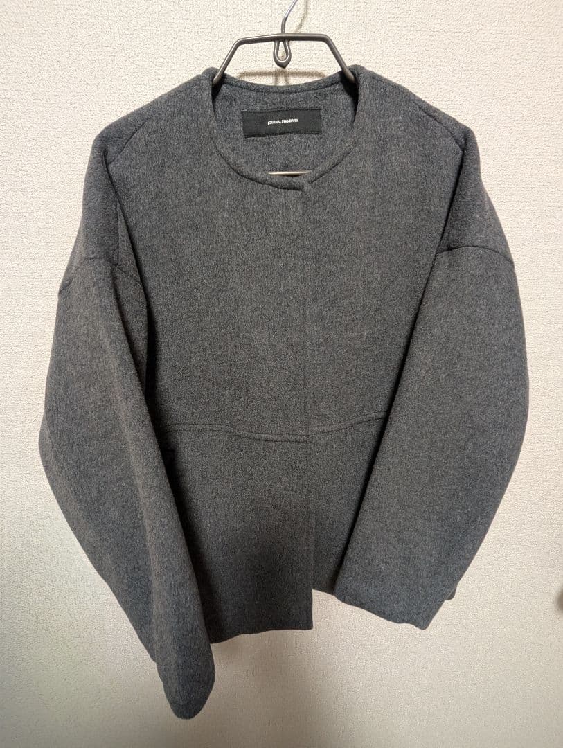 スーパー140ビーバーノーカラーショートコート レディース