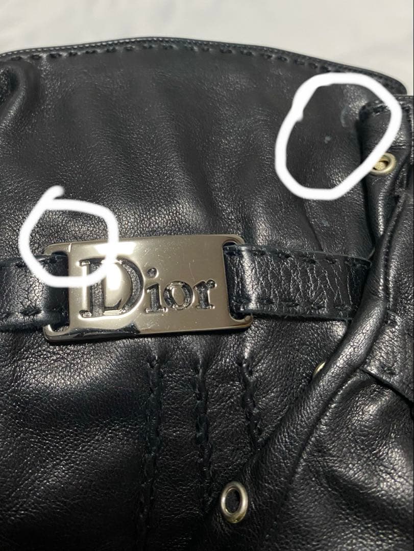 クリスチャンディオール レザー　手袋　グローブ　ロゴ　ヴィンテージ プレート