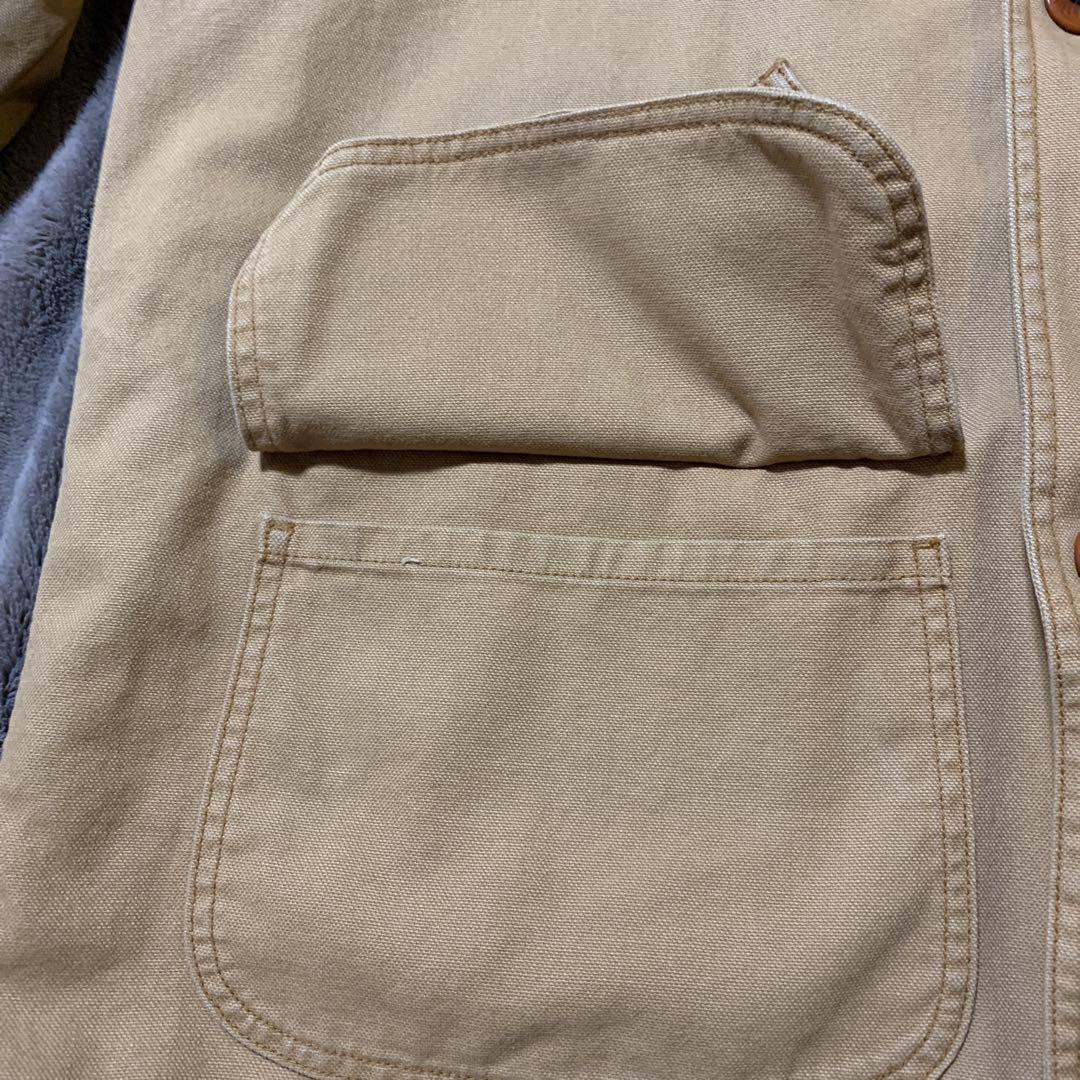 90年代L.L.bean カバーオール　ベージュ コーデュロイ襟