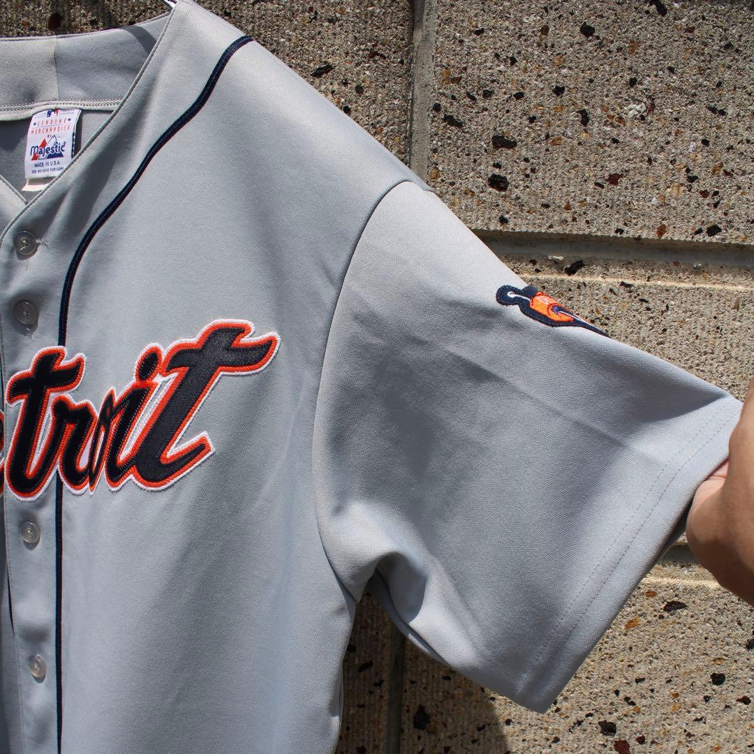 USA製 00s Detroit Tigers 袖ワッペン付き 古着ゲームシャツ