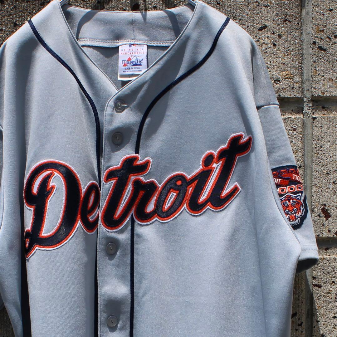 USA製 00s Detroit Tigers 袖ワッペン付き 古着ゲームシャツ