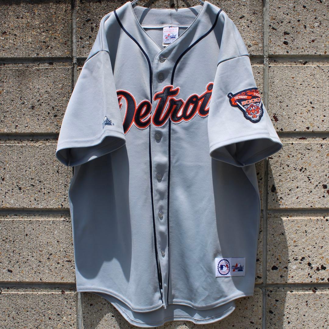 USA製 00s Detroit Tigers 袖ワッペン付き 古着ゲームシャツ