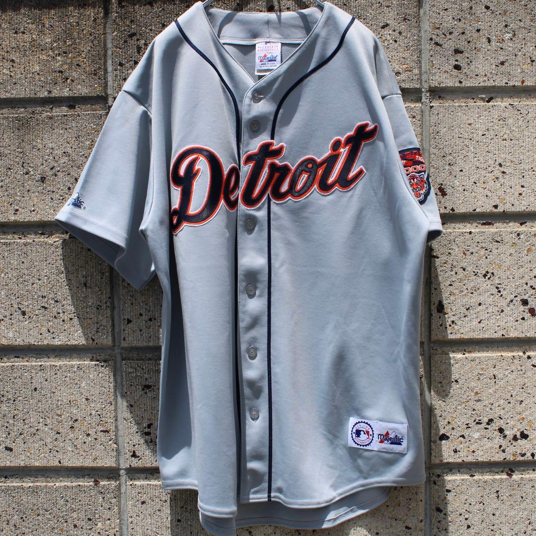 USA製 00s Detroit Tigers 袖ワッペン付き 古着ゲームシャツ