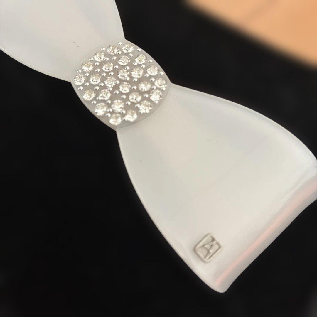 アレクサンドルドゥパリ　リボンバレッタ　スワロフスキー　ホワイト