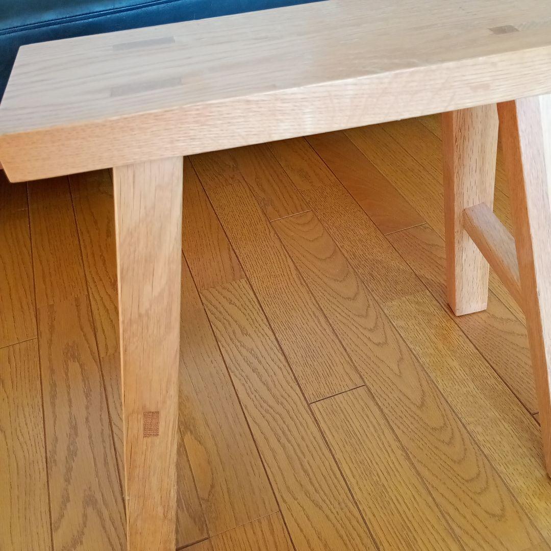 【お値下げ中】無印良品の無垢材ベンチ・小　オーク材　木製　サイドテーブル