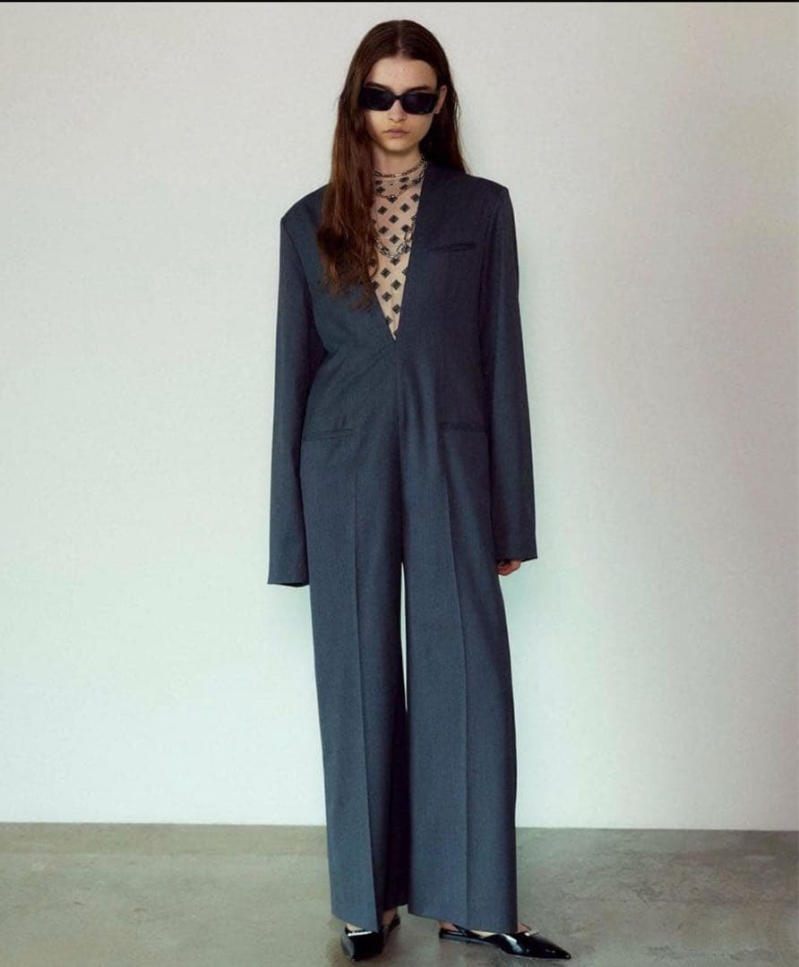 PRANK PROJECTウォッシャブルノーカラージャケットオールインワン