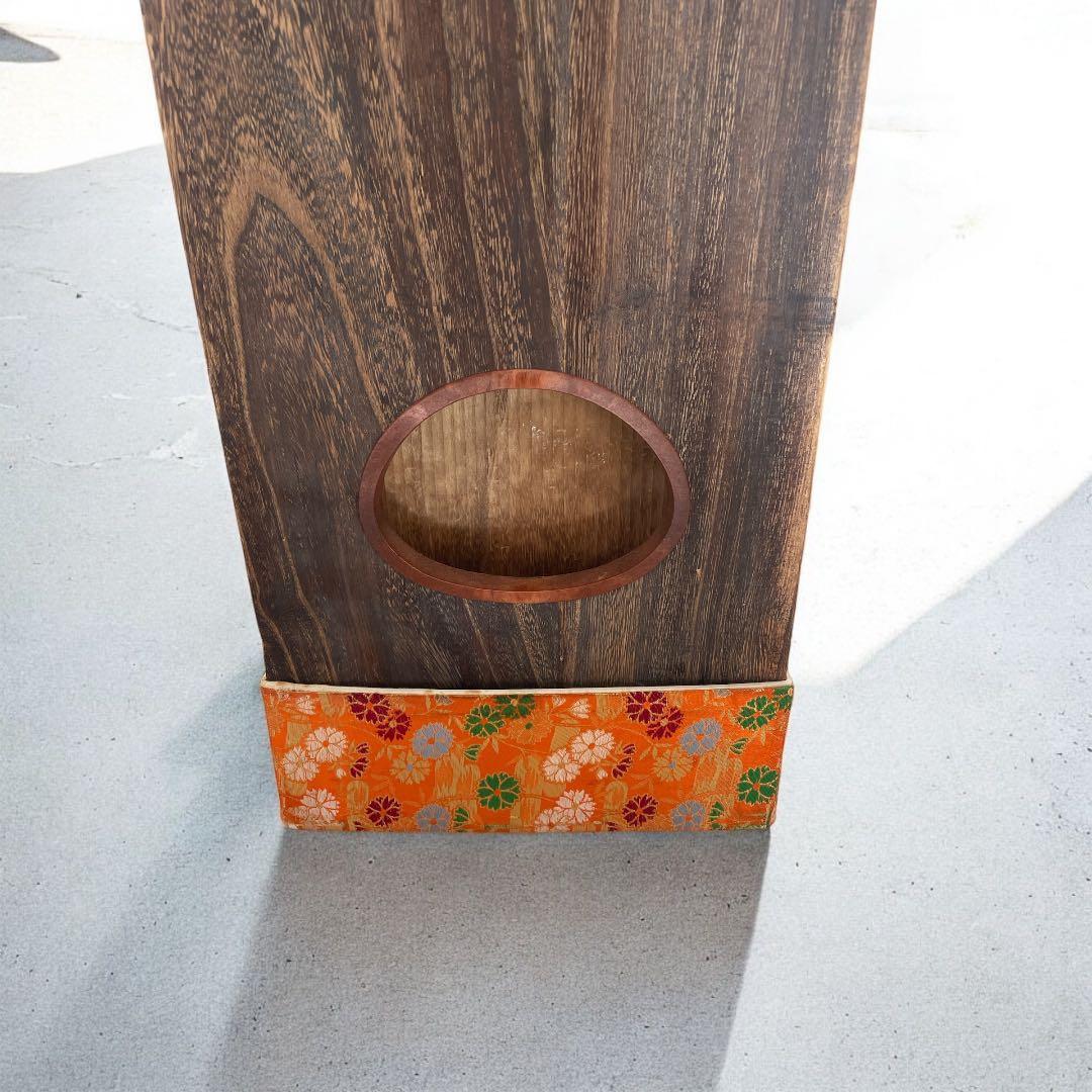 琴　筝 13弦　オレンジ飾り　鶴の絵　猫足　ヴィンテージ　木製