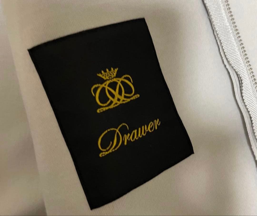 ドゥロワー コットン ロゴ刺繍 ジップアップ ブルゾン ジャケットライトグレー