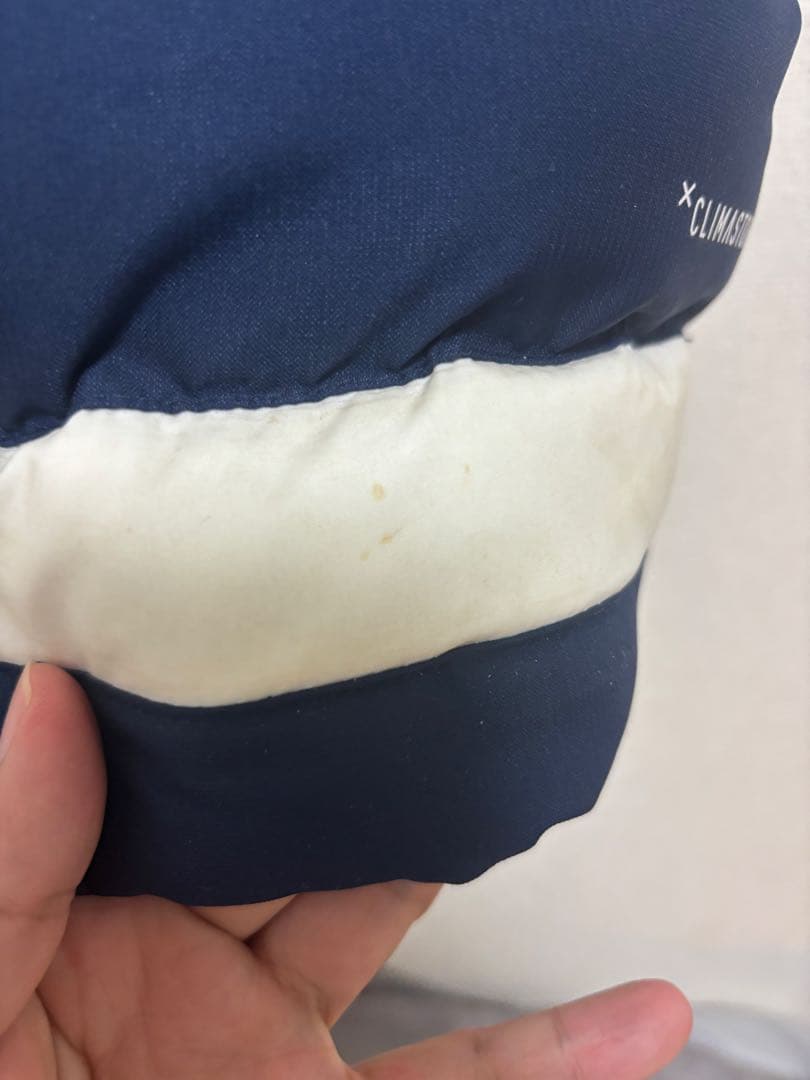 adidas ネイビー ベンチコートフード付き