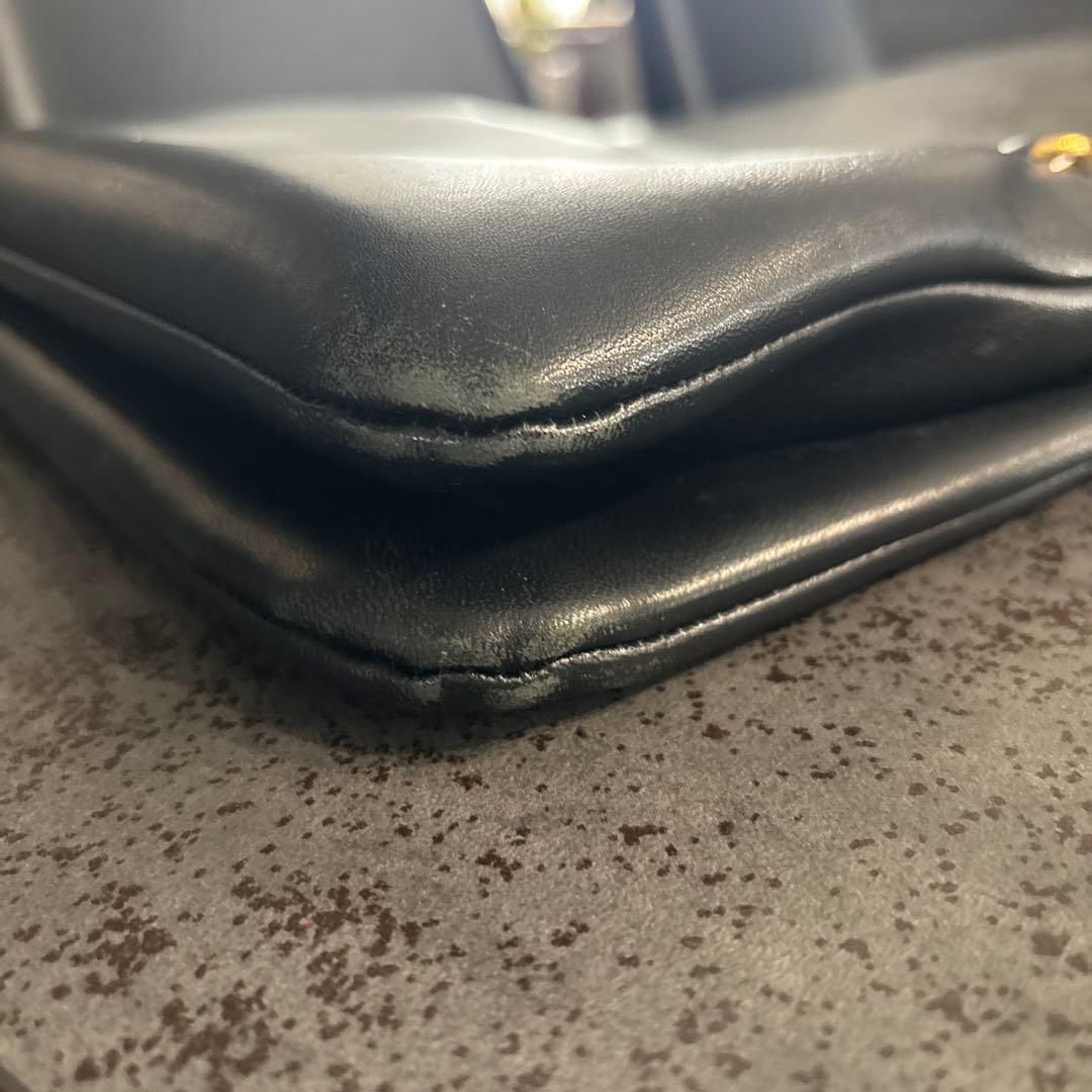 ジルサンダー　ブラックレザーショルダーバッグ