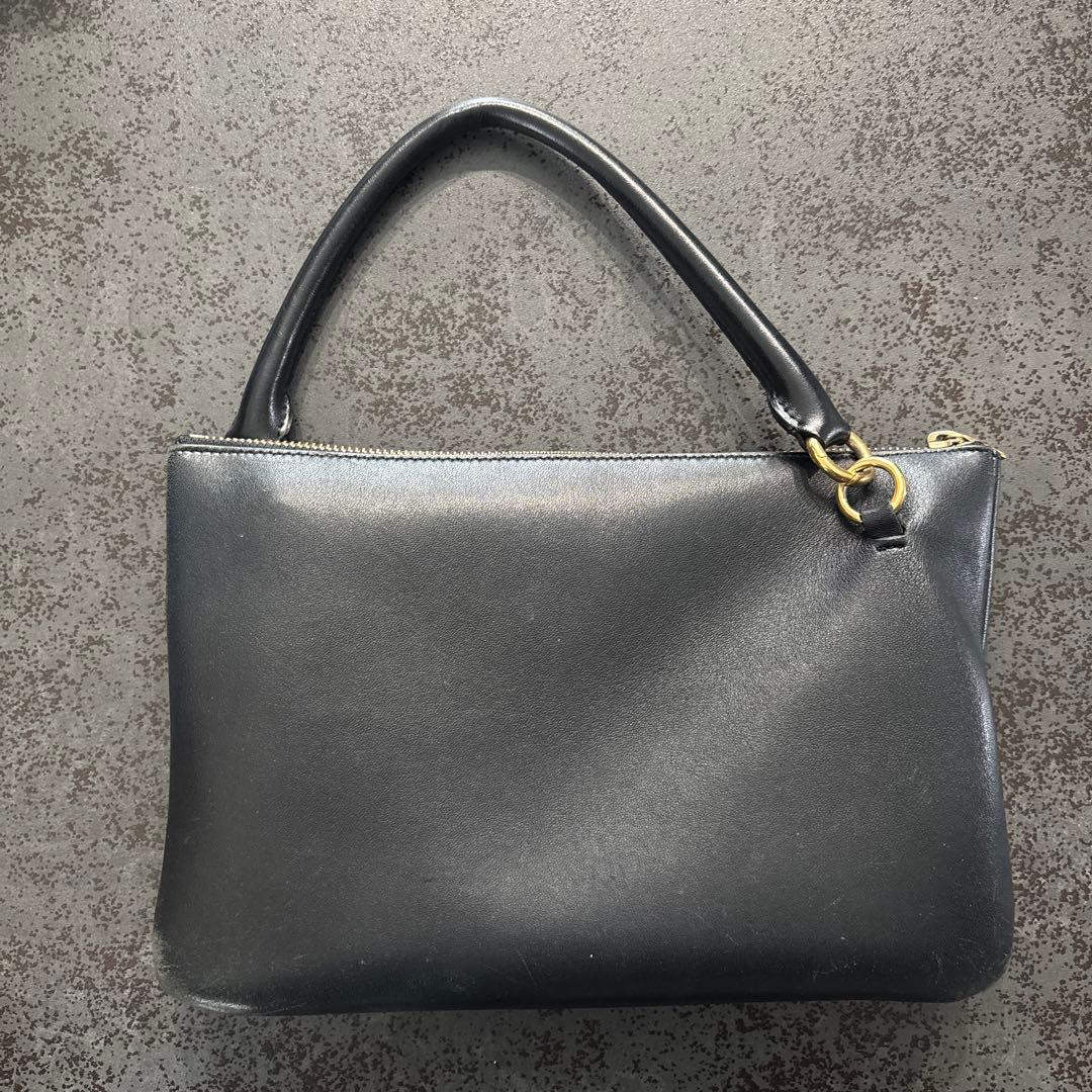 ジルサンダー　ブラックレザーショルダーバッグ