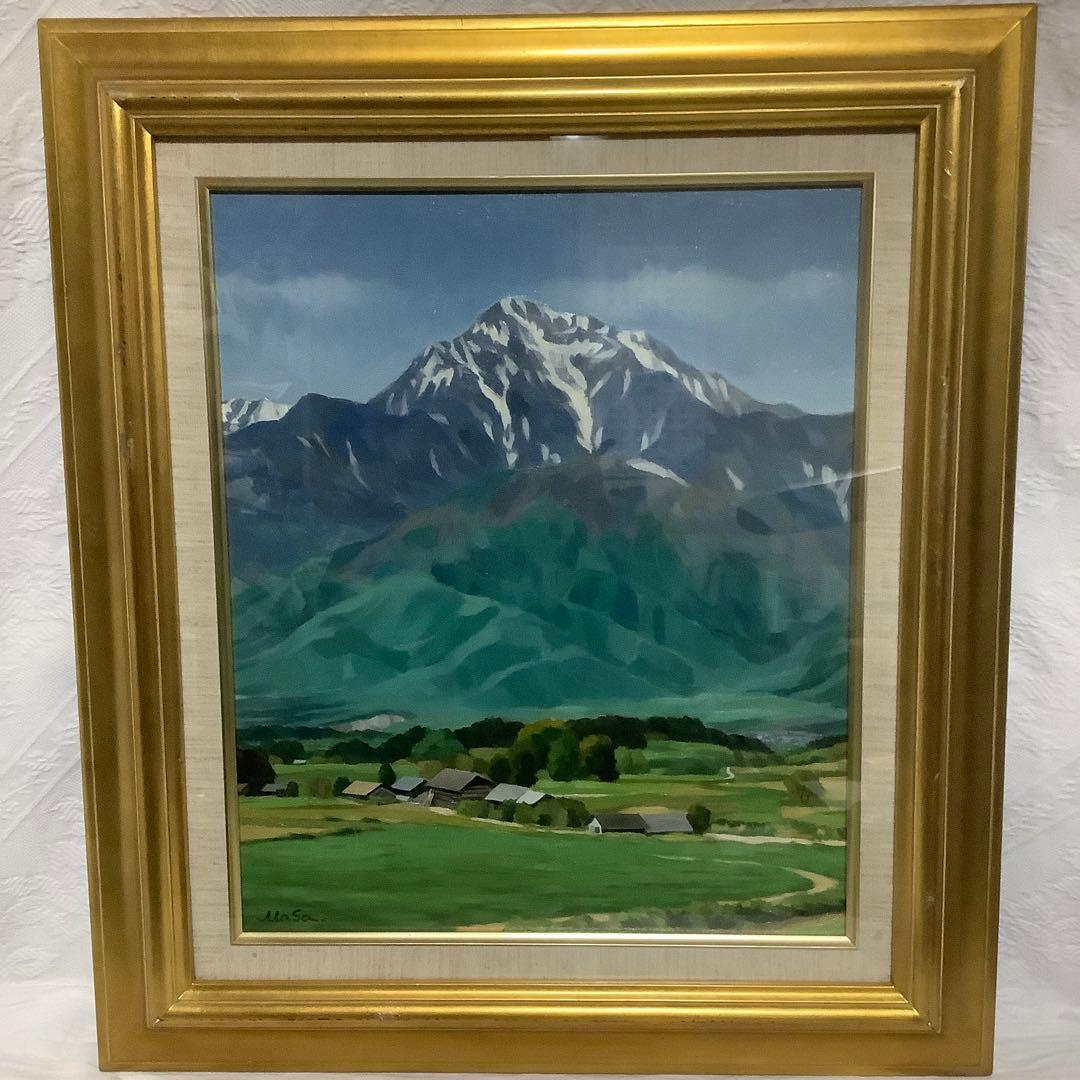 【真作】　池田正文　（甲斐路初夏）　油絵　8号　師:安井曾太郎 芸大油画科卒