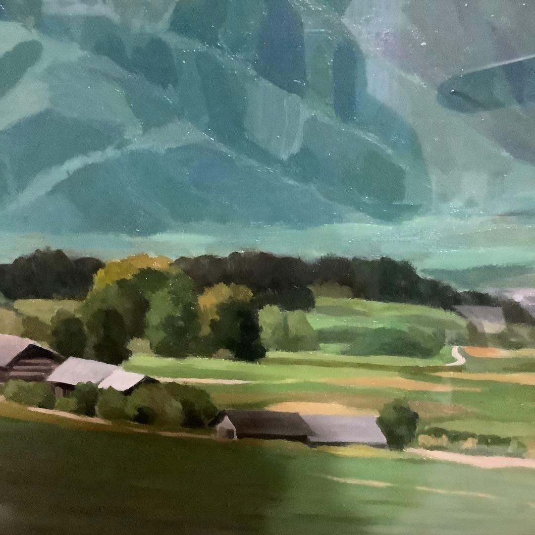 【真作】　池田正文　（甲斐路初夏）　油絵　8号　師:安井曾太郎 芸大油画科卒