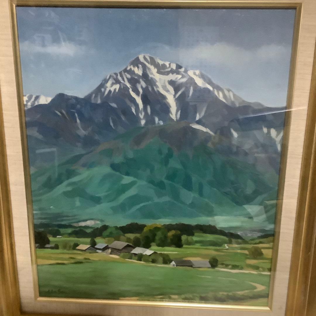 【真作】　池田正文　（甲斐路初夏）　油絵　8号　師:安井曾太郎 芸大油画科卒