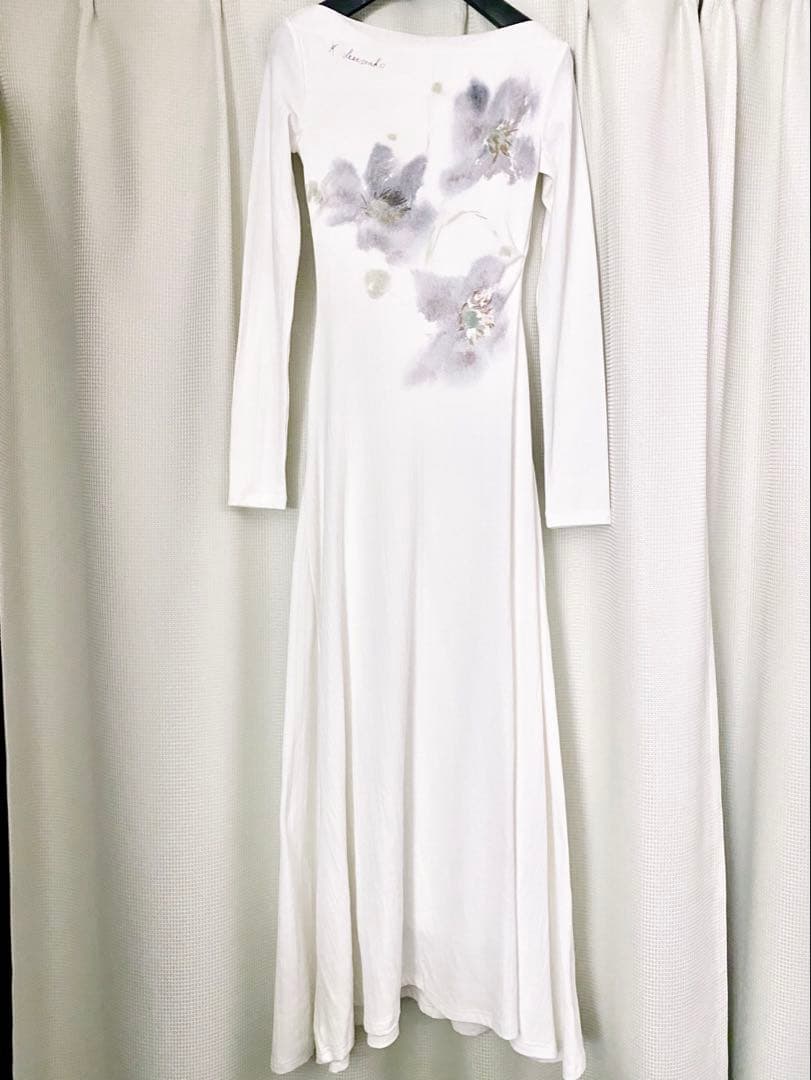 Urban Sheek プリーツ　ベルベット　長袖　ロング　ドレス　ワンピース