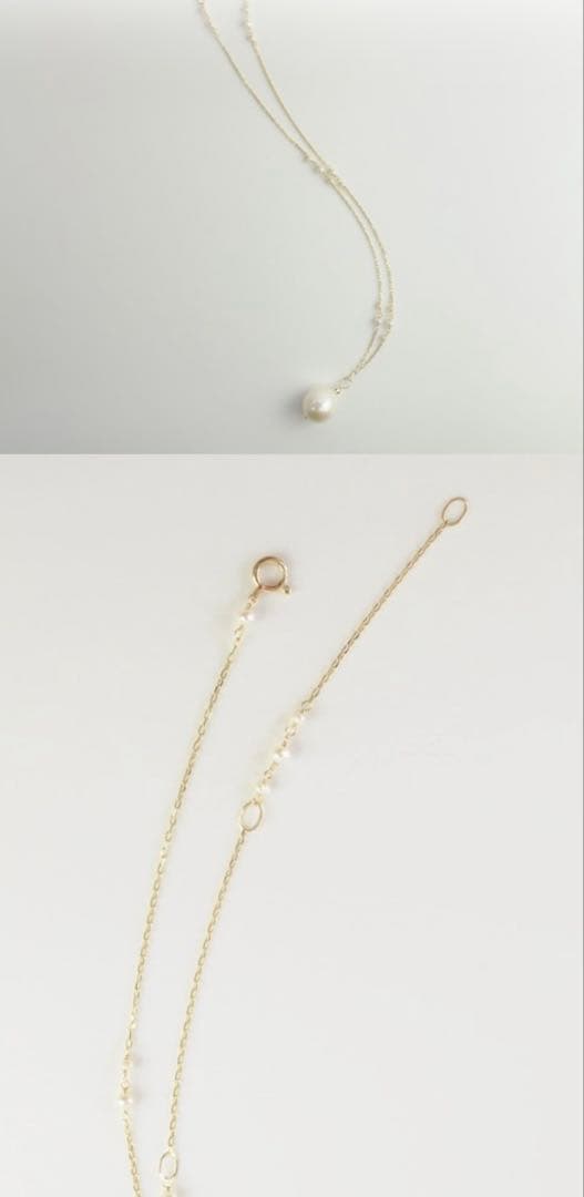 「anq.」K10・バロックパール　ロングネックレス