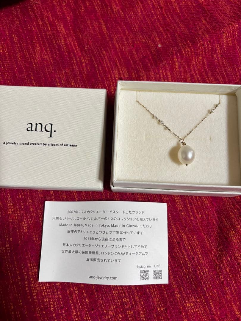 「anq.」K10・バロックパール　ロングネックレス