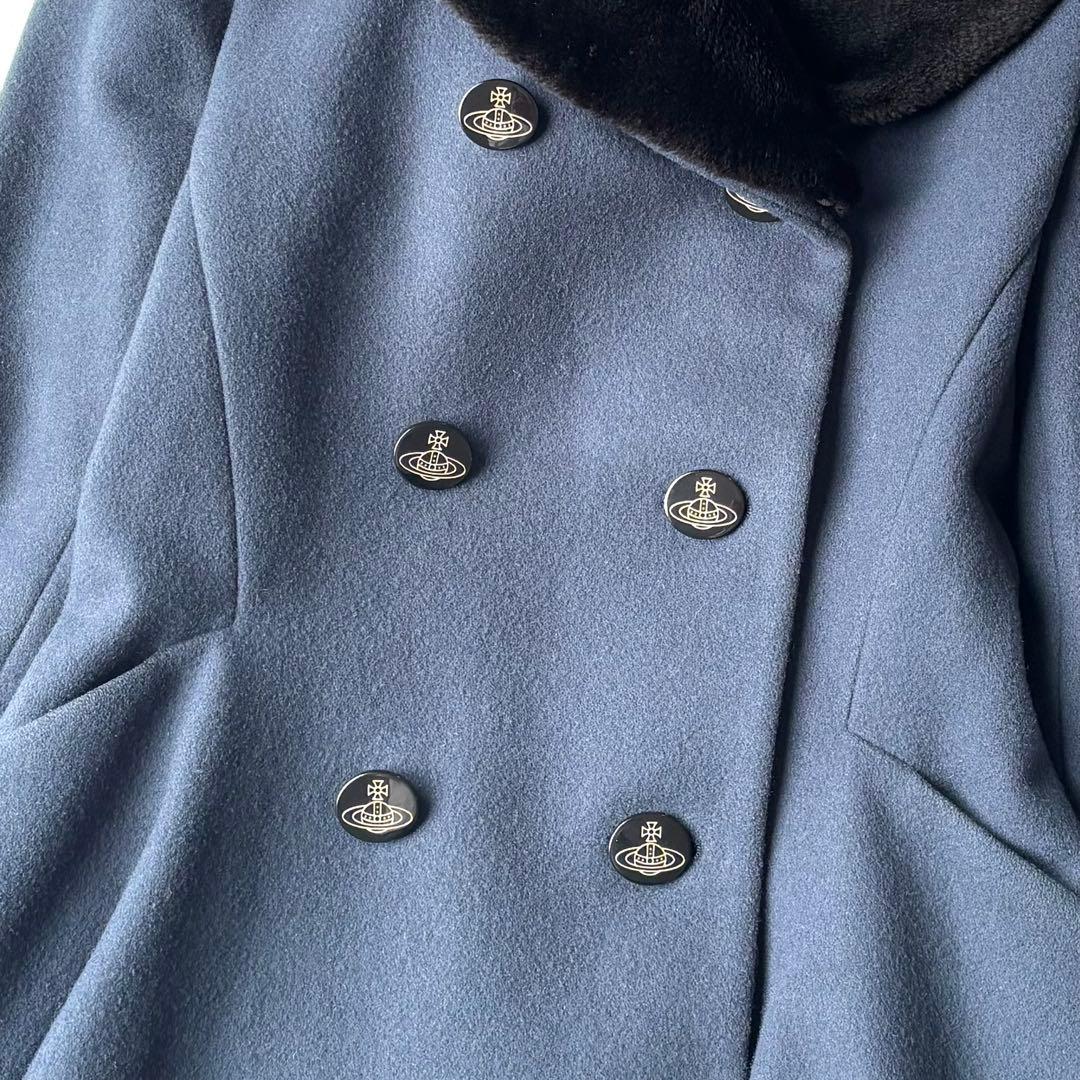 美品✨ヴィヴィアンウエストウッド　ウールメルトンコート　オーブ　Aライン　ファー