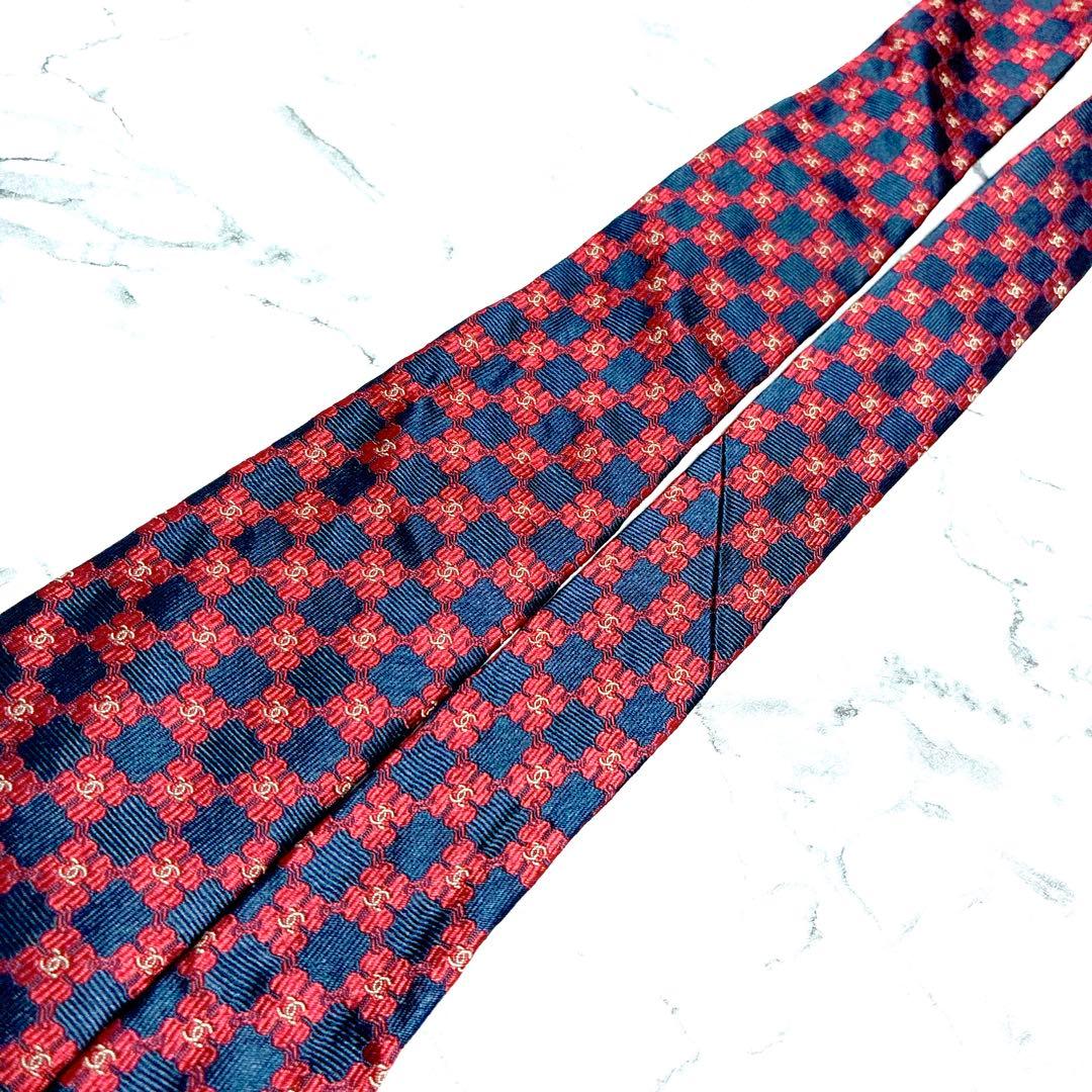 ✨極美品✨使用感なし✨CHANEL ココマーク　クローバー　ブラック　ネクタイ