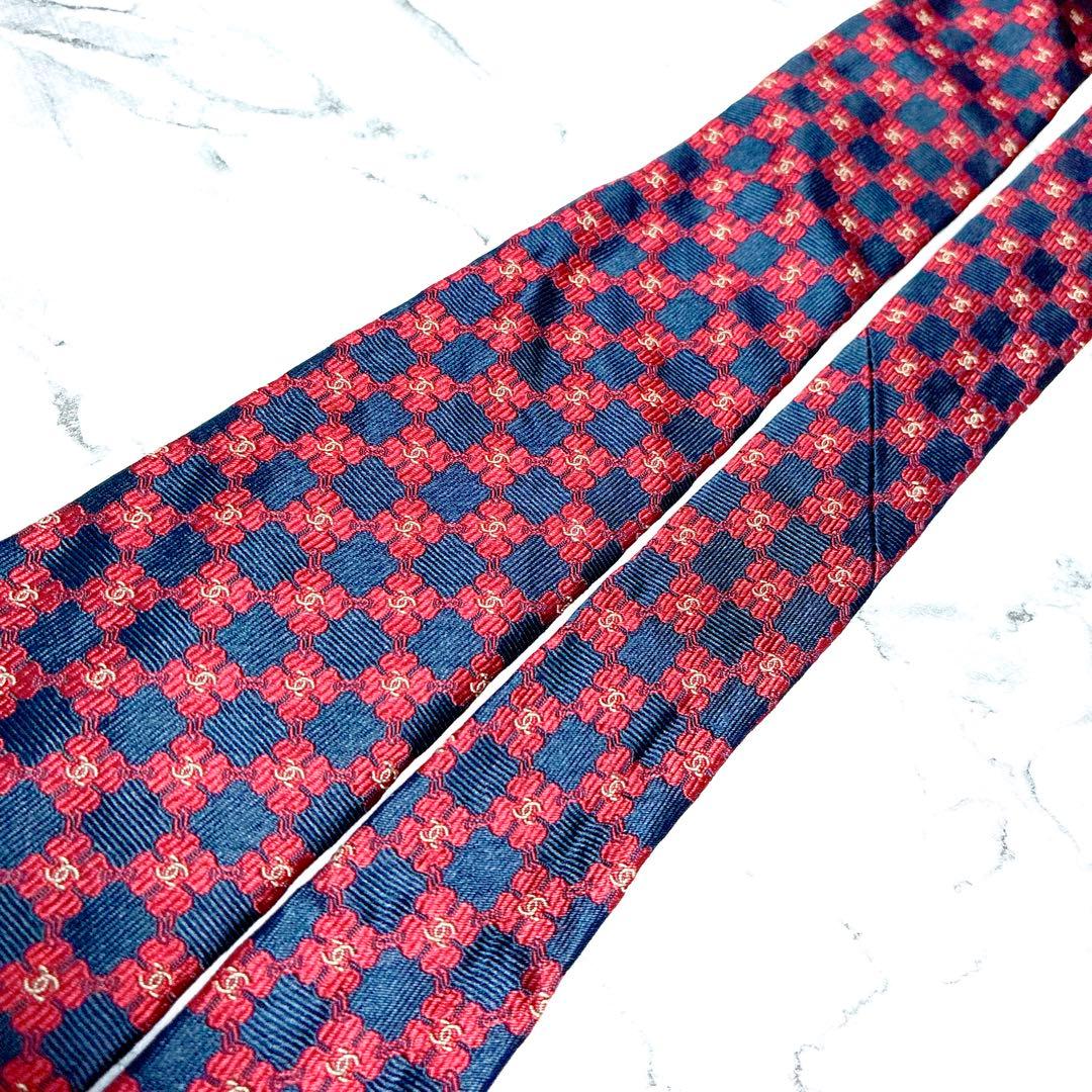 ✨極美品✨使用感なし✨CHANEL ココマーク　クローバー　ブラック　ネクタイ