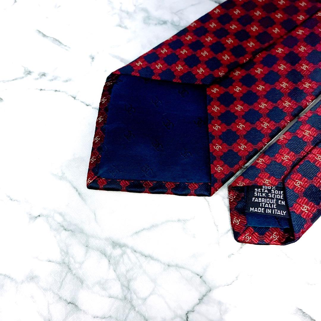 ✨極美品✨使用感なし✨CHANEL ココマーク　クローバー　ブラック　ネクタイ