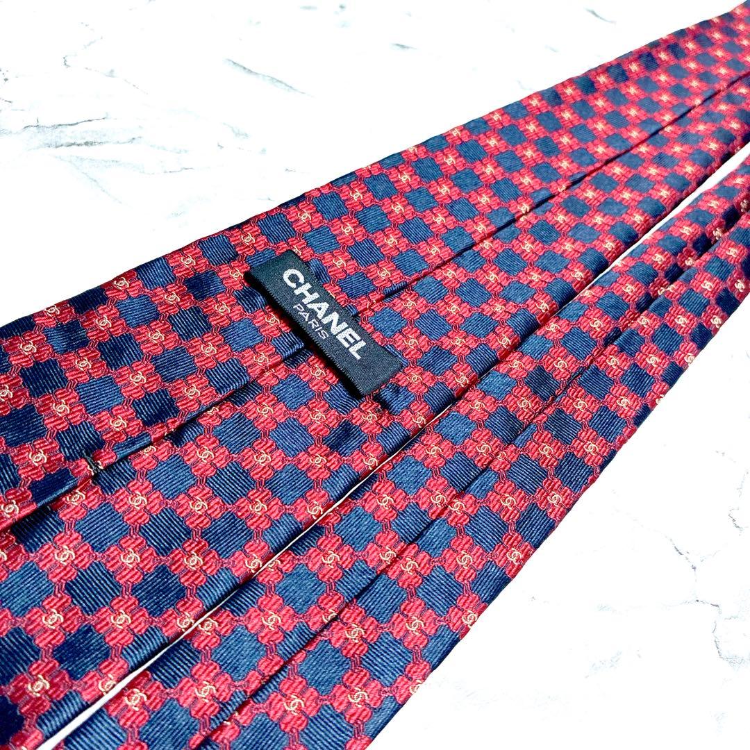 ✨極美品✨使用感なし✨CHANEL ココマーク　クローバー　ブラック　ネクタイ