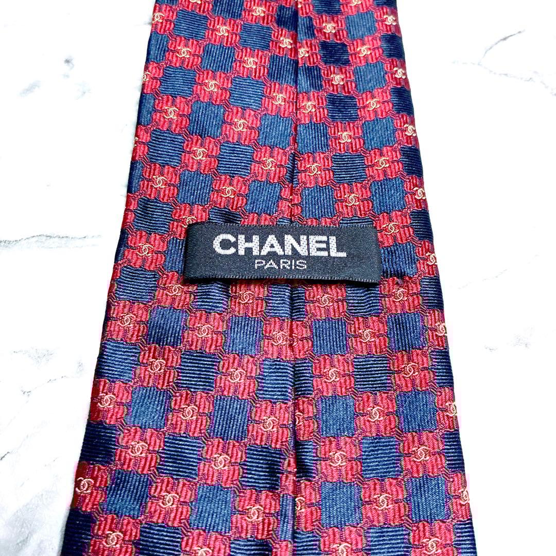 ✨極美品✨使用感なし✨CHANEL ココマーク　クローバー　ブラック　ネクタイ