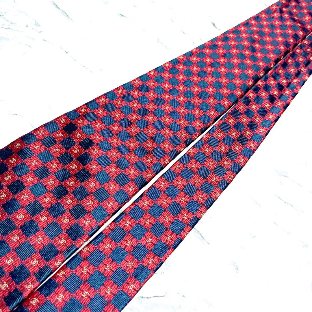 ✨極美品✨使用感なし✨CHANEL ココマーク　クローバー　ブラック　ネクタイ