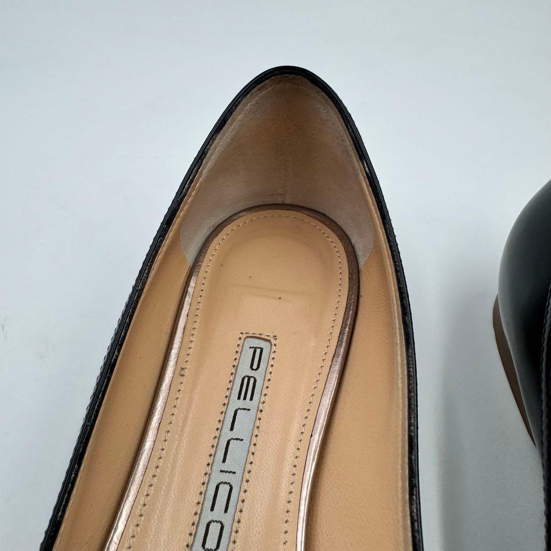 PELICO パンプス　フラット　レザー　ブラック　サイズ37