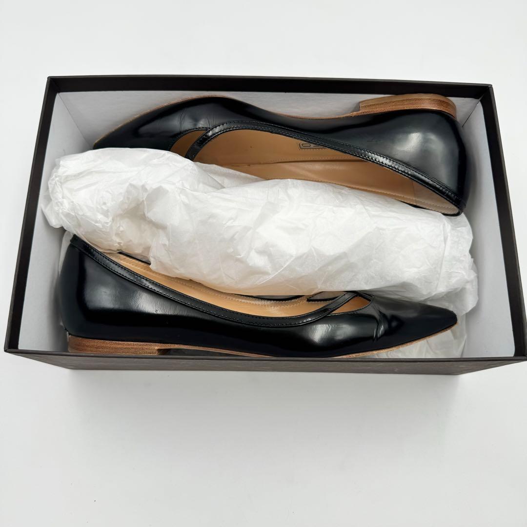 PELICO パンプス　フラット　レザー　ブラック　サイズ37