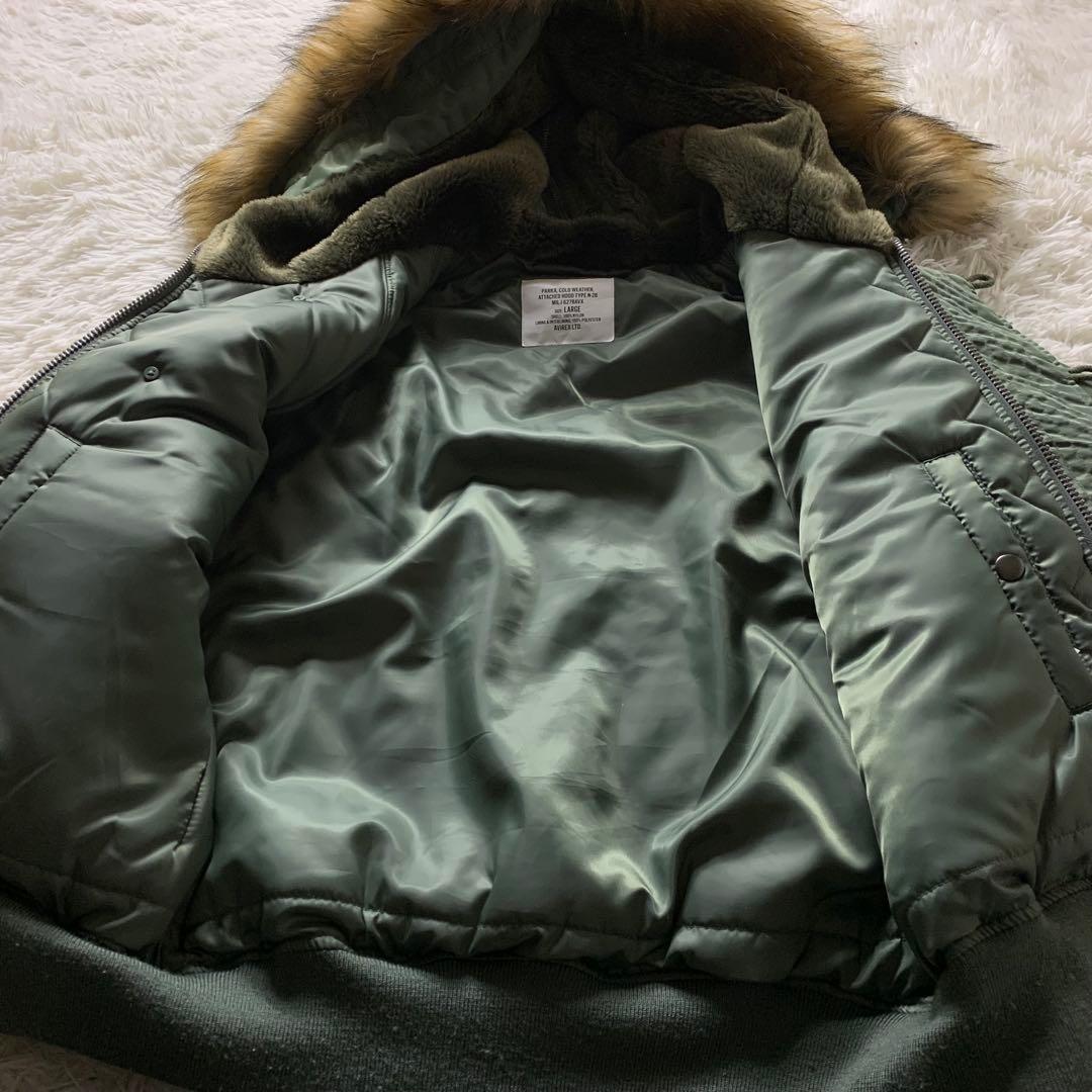 ぽ*ぃ様 美品■アヴィレックス フライトジャケットN-2B カーキ L