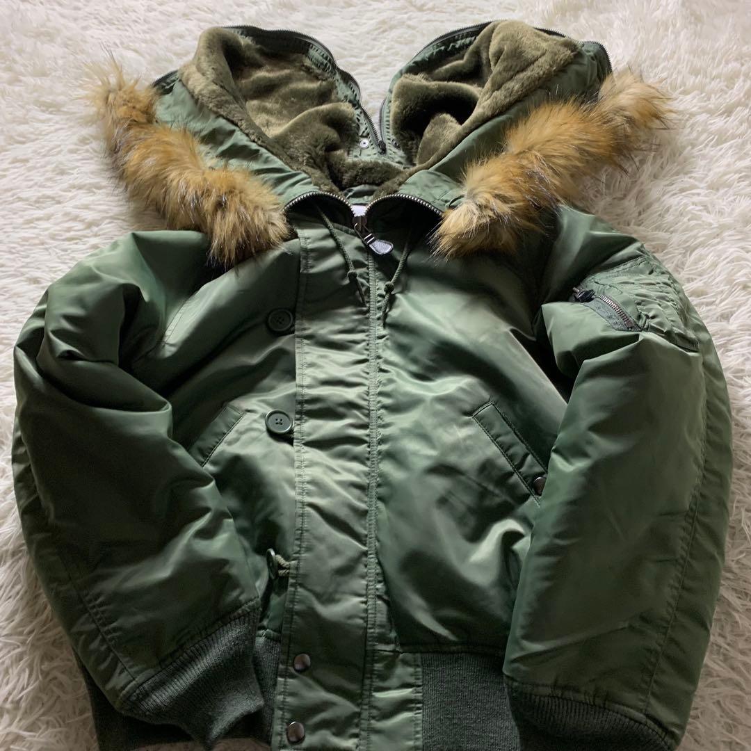 ぽ*ぃ様 美品■アヴィレックス フライトジャケットN-2B カーキ L