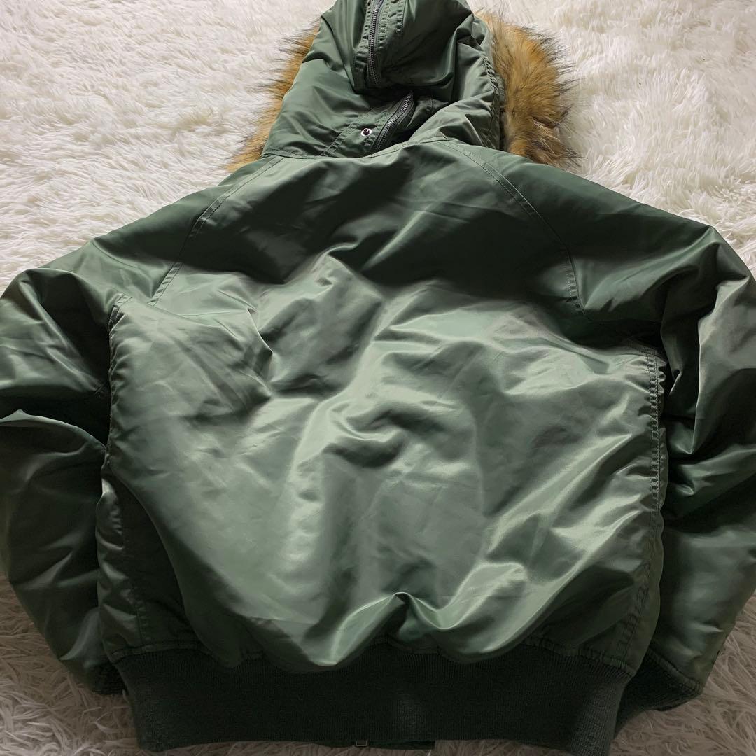 ぽ*ぃ様 美品■アヴィレックス フライトジャケットN-2B カーキ L