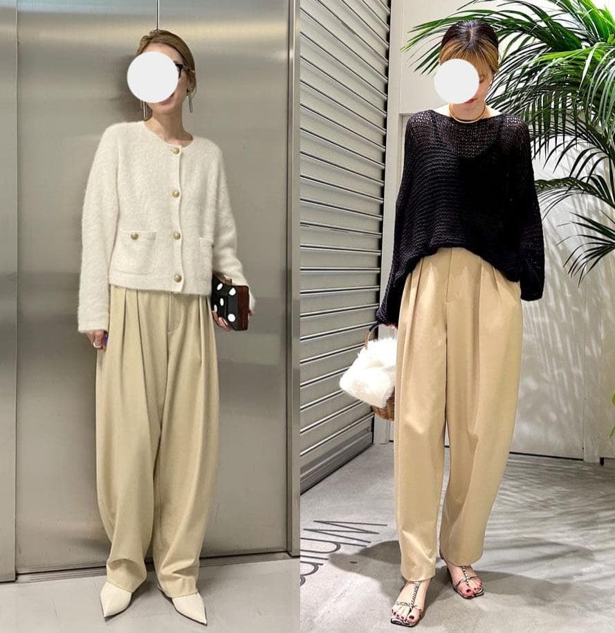 美品 ウィムガゼット 3万円 イージーパンツ テーパードパンツ ベージュ