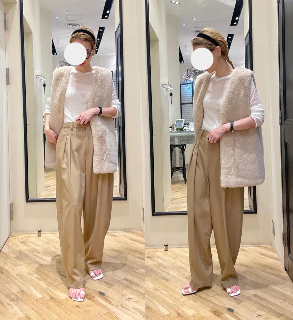 美品 ウィムガゼット 3万円 イージーパンツ テーパードパンツ ベージュ