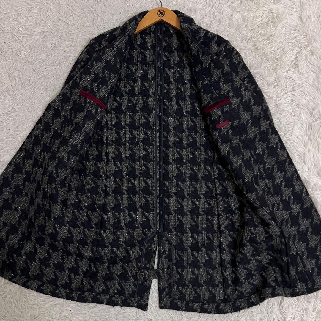 美品✨giacche チェスターコート 千鳥格子柄 ツイード調 イタリア 50