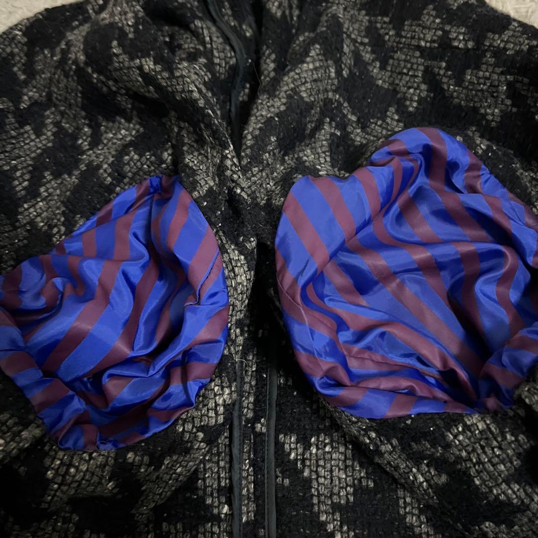 美品✨giacche チェスターコート 千鳥格子柄 ツイード調 イタリア 50