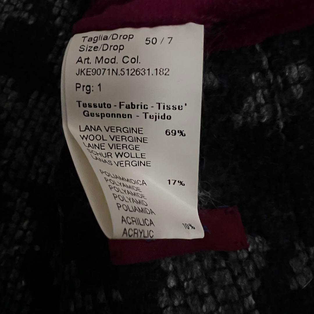 美品✨giacche チェスターコート 千鳥格子柄 ツイード調 イタリア 50