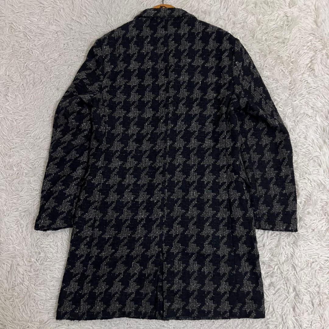 美品✨giacche チェスターコート 千鳥格子柄 ツイード調 イタリア 50